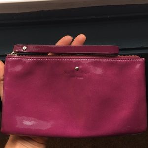 Kate Spade Patent clutch wallet magenta purple